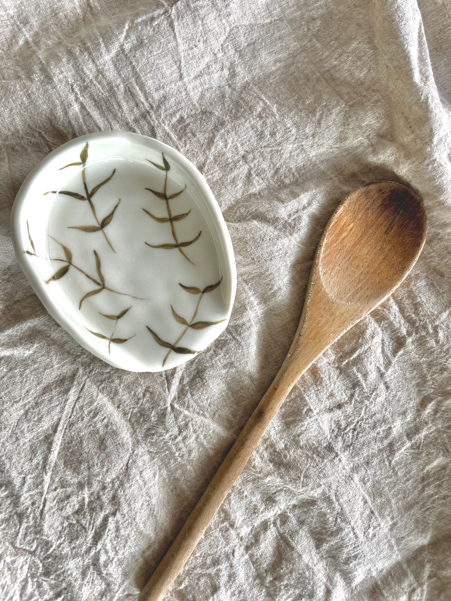 Spoon Holder (green leaves)