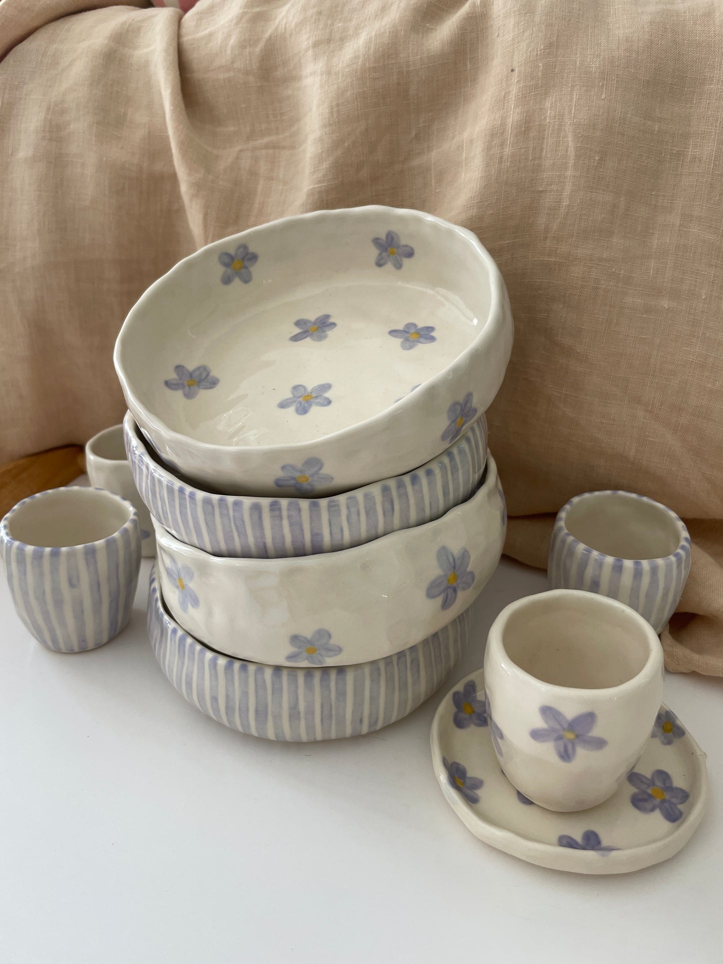 Lilac flowers bowl