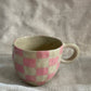 Pink checkered mug 🩷