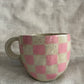 Pink checkered mug 🩷