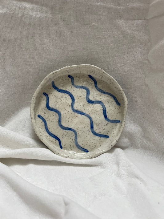 Trinket Plate Wavy Blue