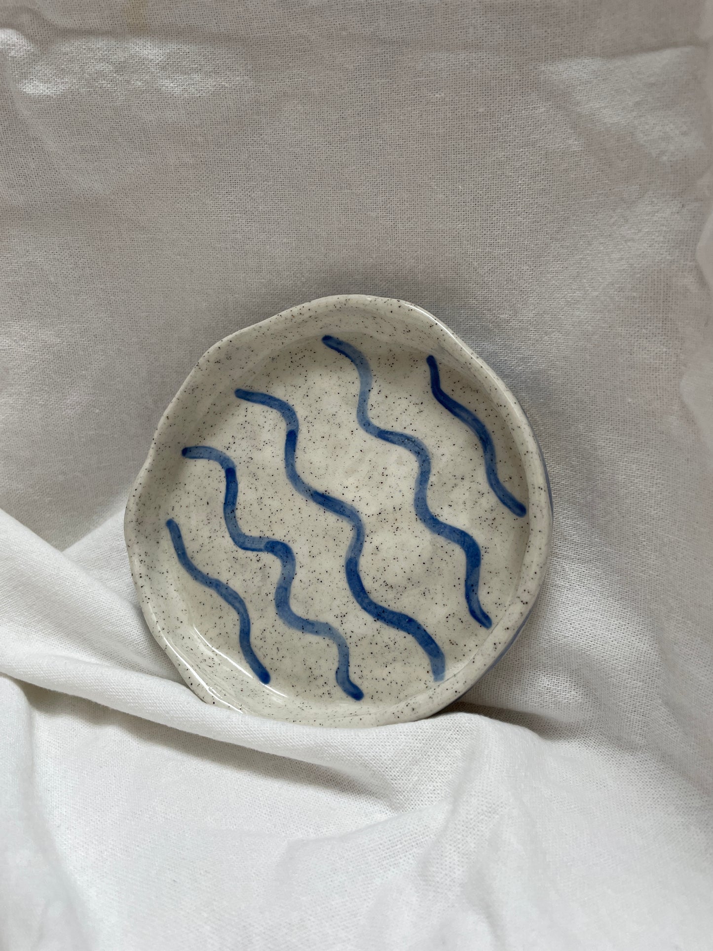 Trinket Plate Wavy Blue