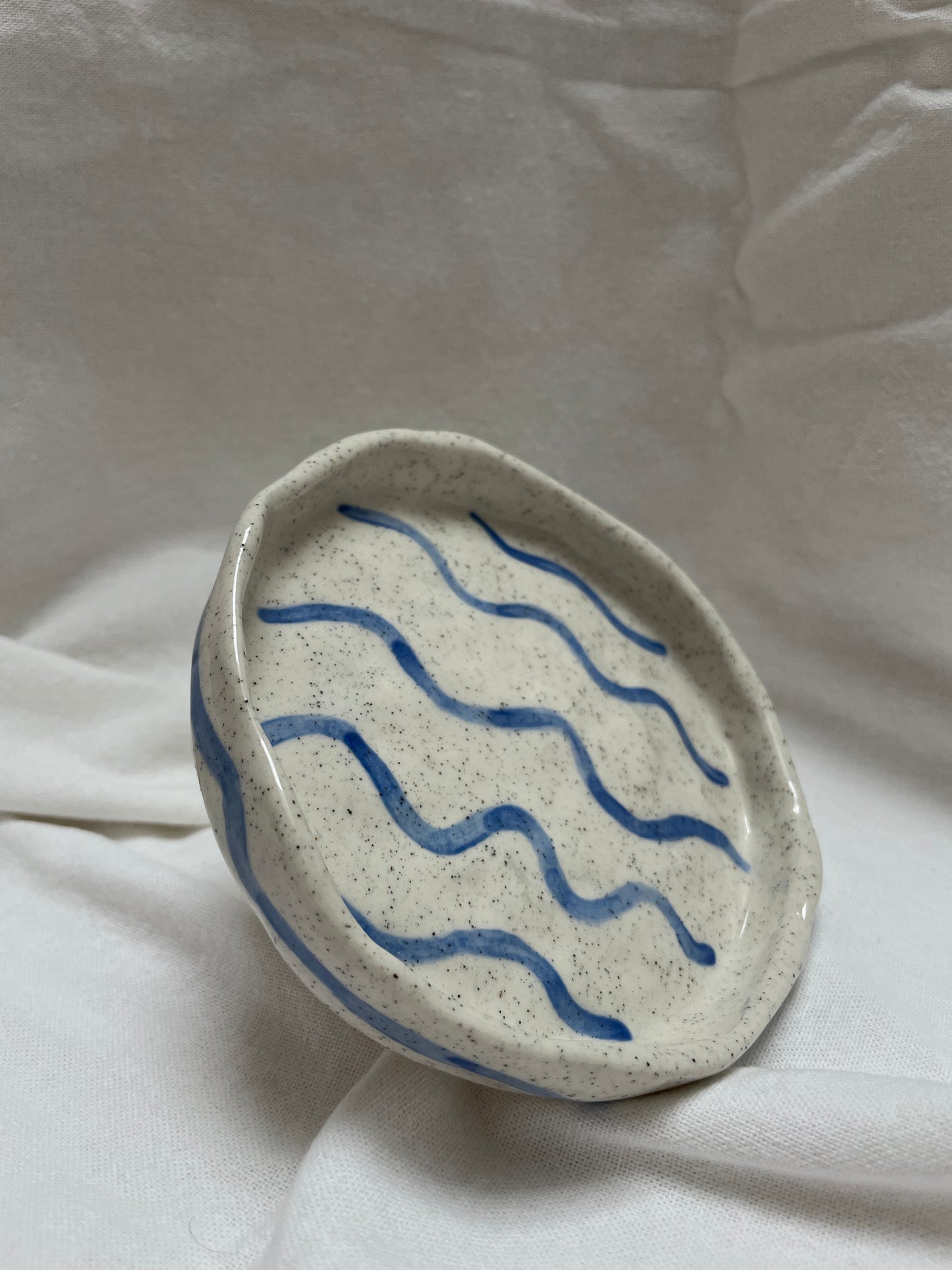 Trinket Plate Wavy Blue