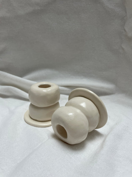 White Candle Holder