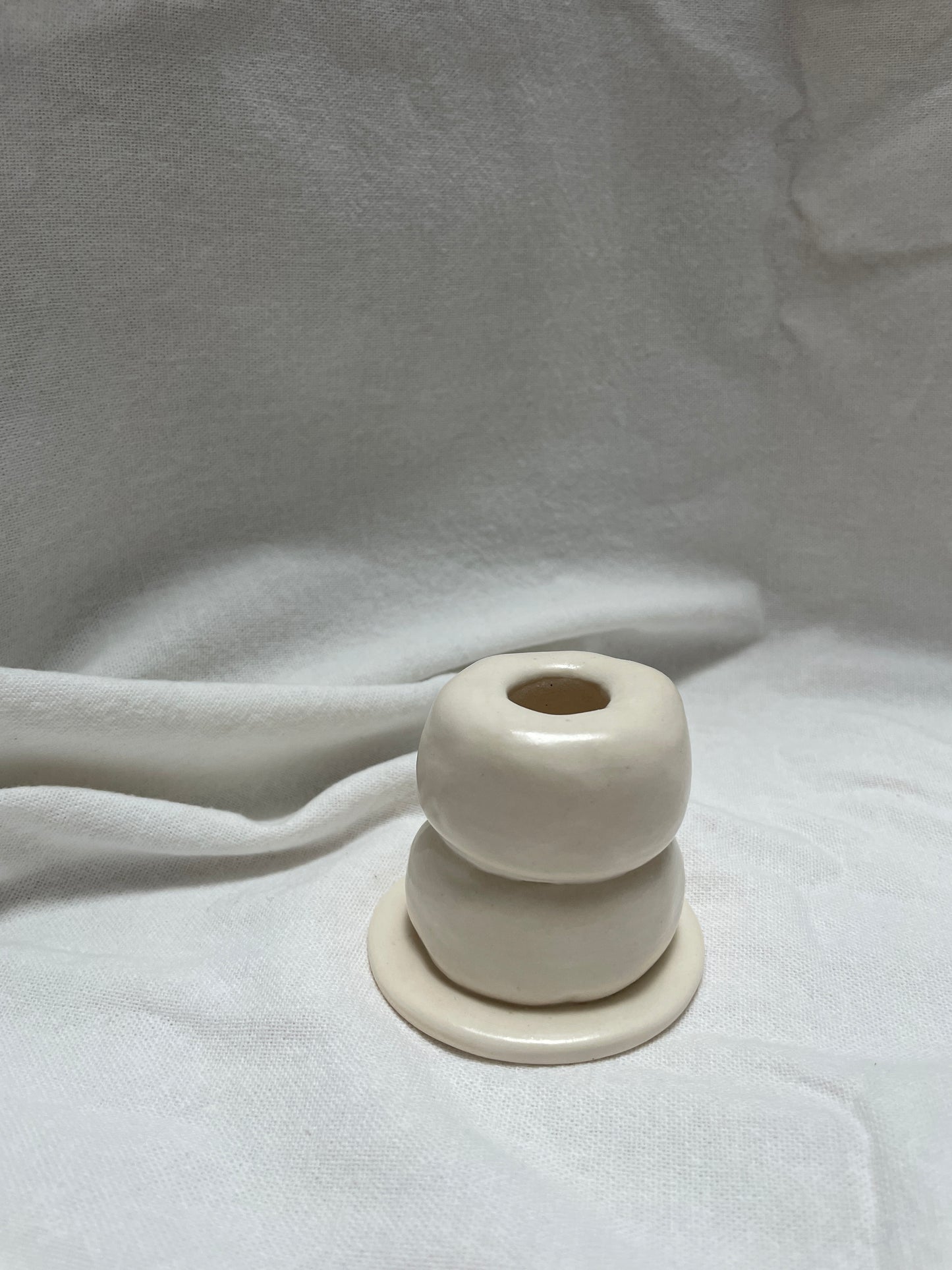 White Candle Holder