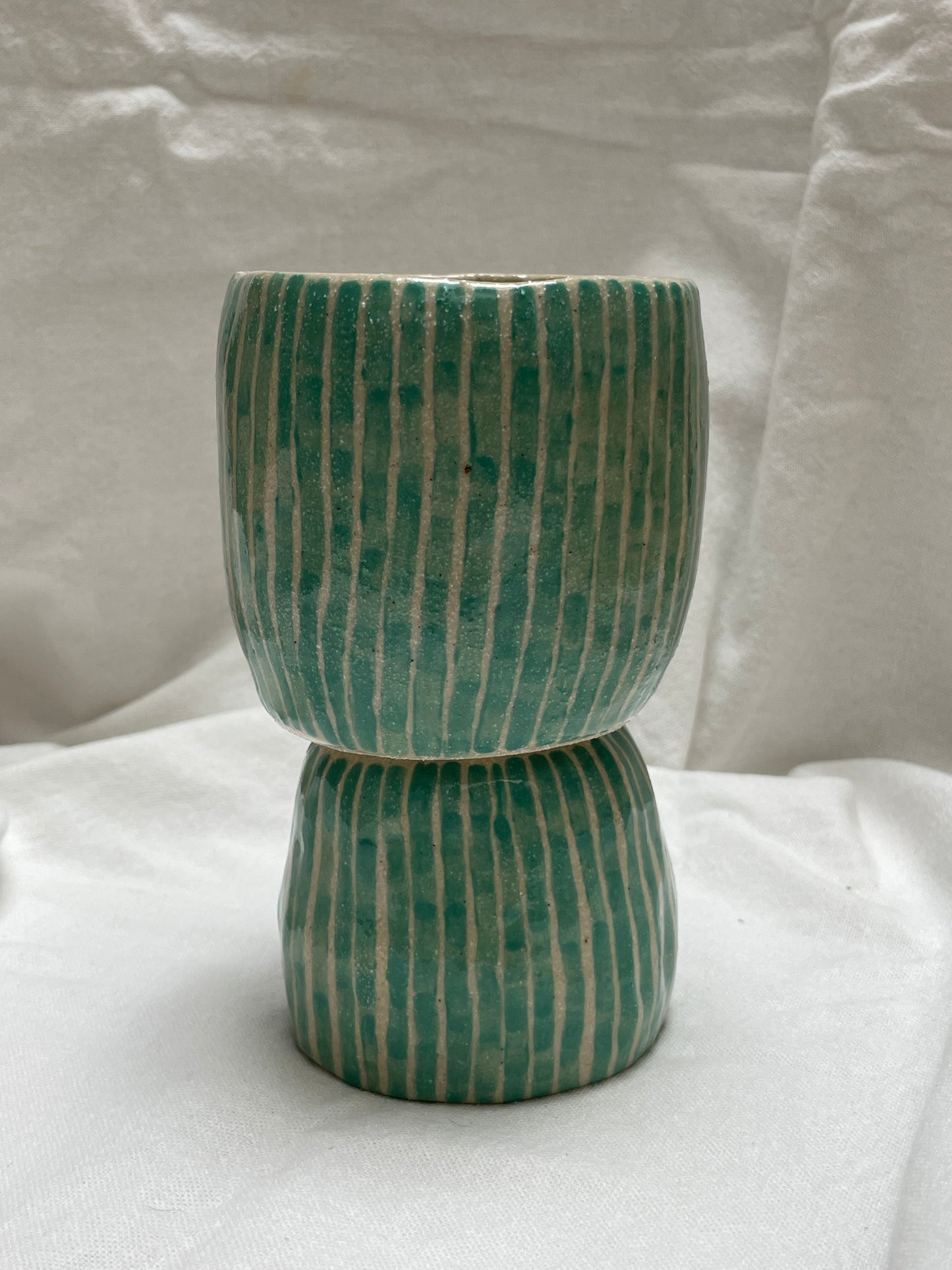 Large Mug Green Striped