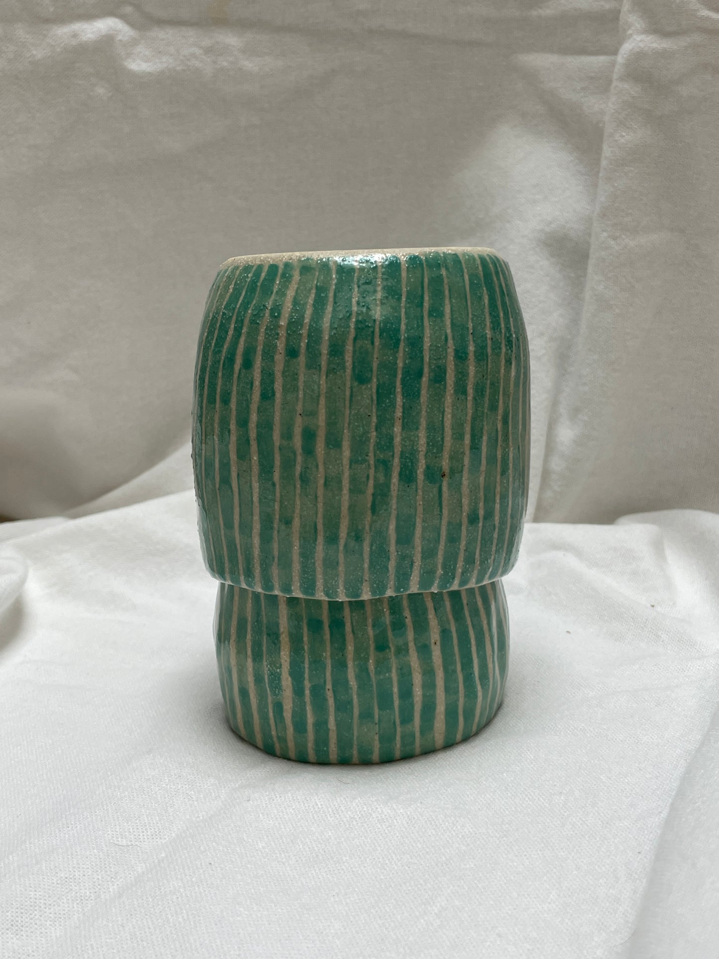 Large Mug Green Striped