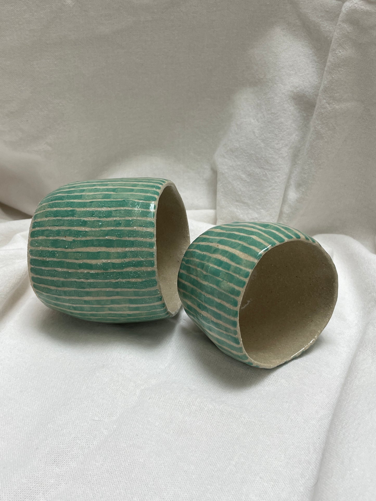 Large Mug Green Striped