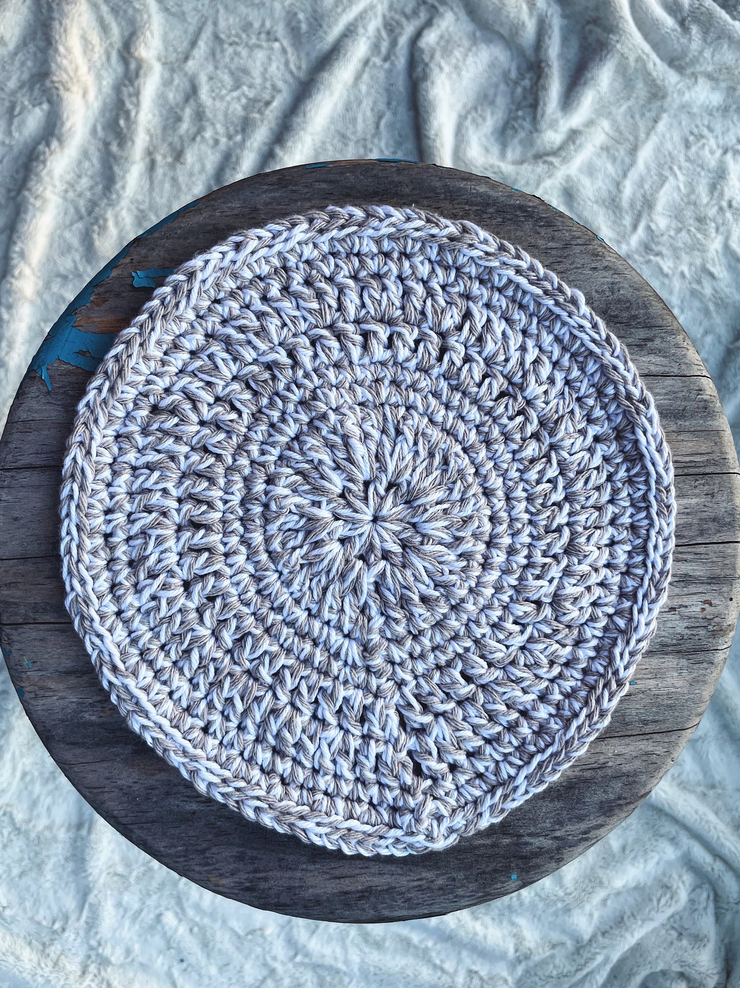 White and Cream Crochet Mat